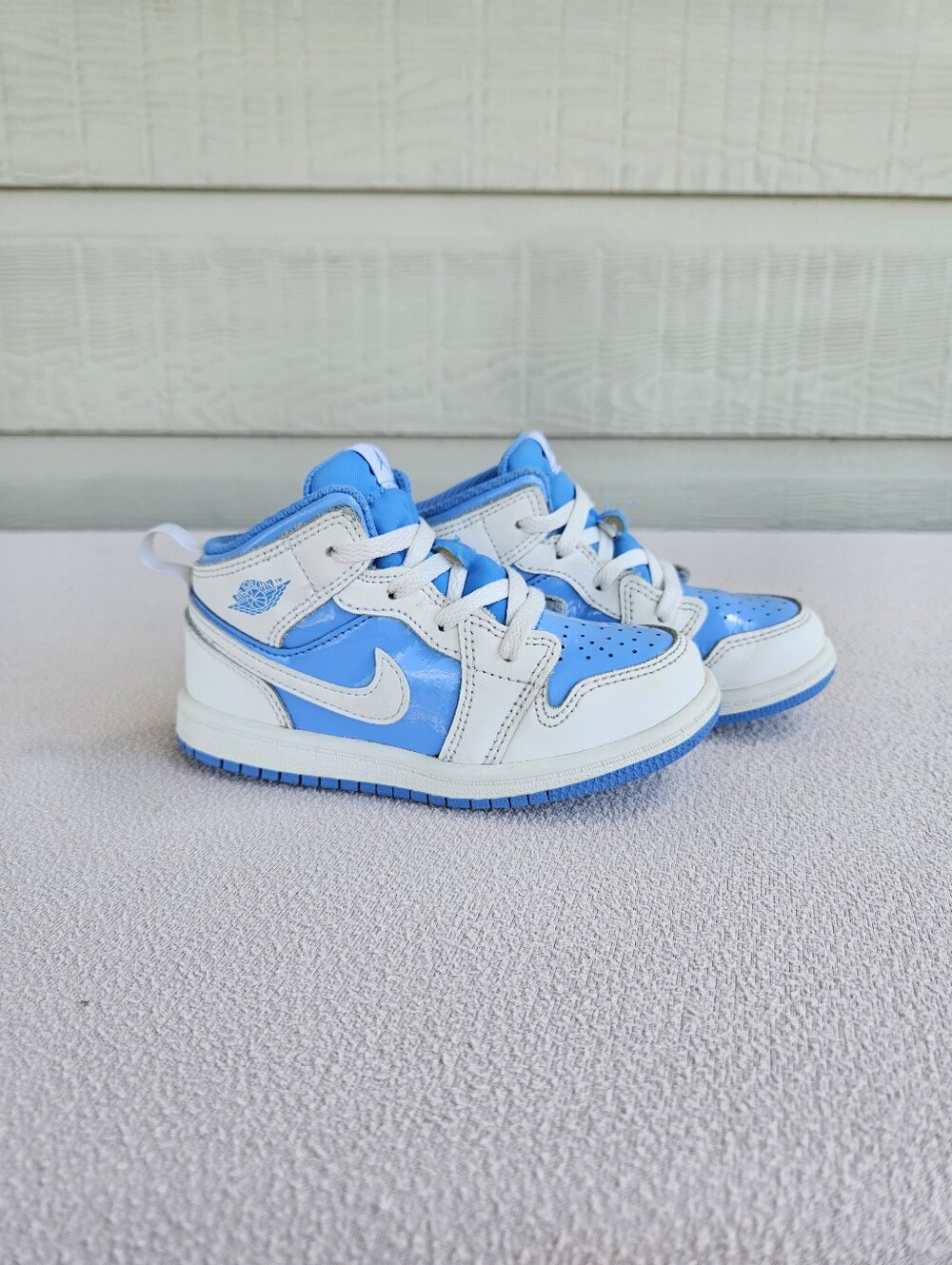 Nike Air Jordan 1 Mid Shoes Toddler SZ 9C Legend Blue Sneakers Tie FZ3931-114
